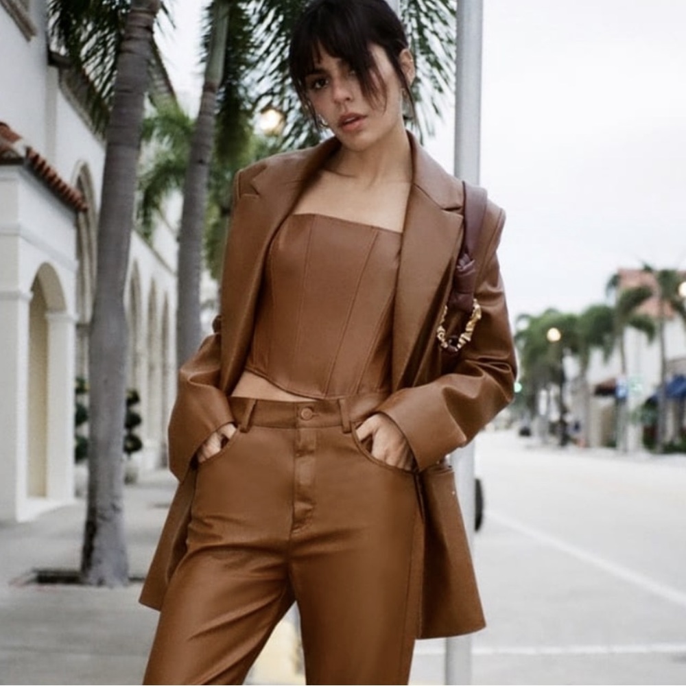 Brown ZARA  leather suite